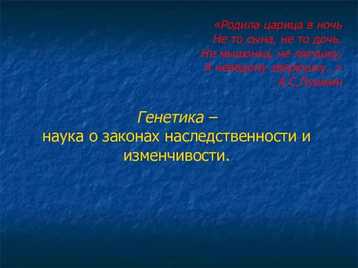 «Родила царица в ночь Не то сына, не то дочь. Не