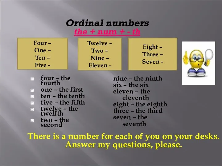 four – the fourth one – the first ten – the
