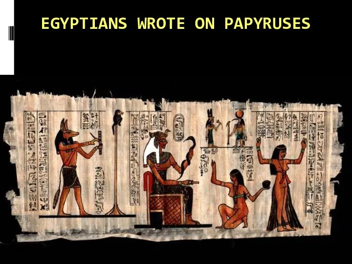 EGYPTIANS WROTE ON PAPYRUSES