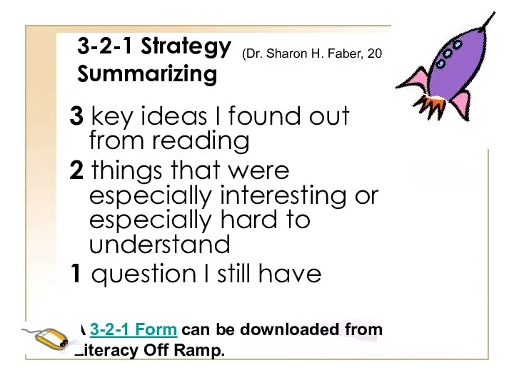 3-2-1 Strategy Summarizing 3 key ideas I found out from reading