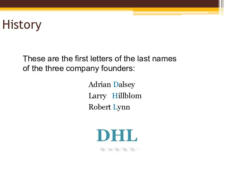 History These are the first letters of the last names of