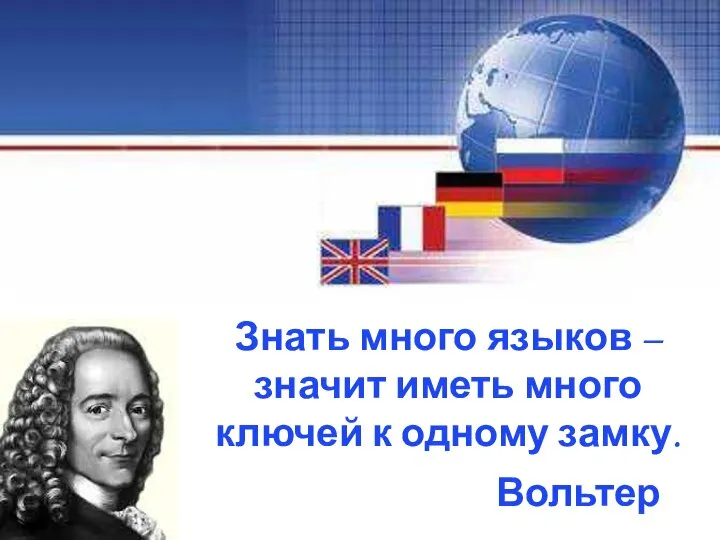 Знать много языков – значит иметь много ключей к одному замку. Вольтер