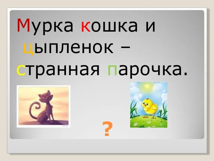 ? Мурка кошка и цыпленок – странная парочка.