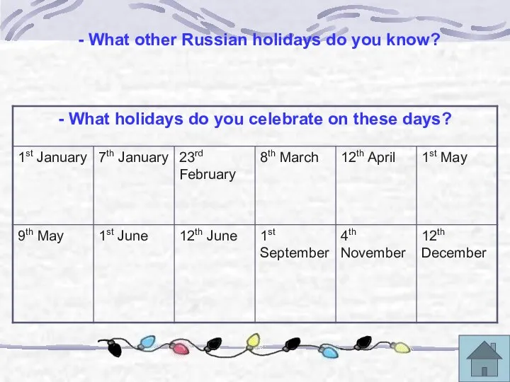 - What other Russian holidays do you know?