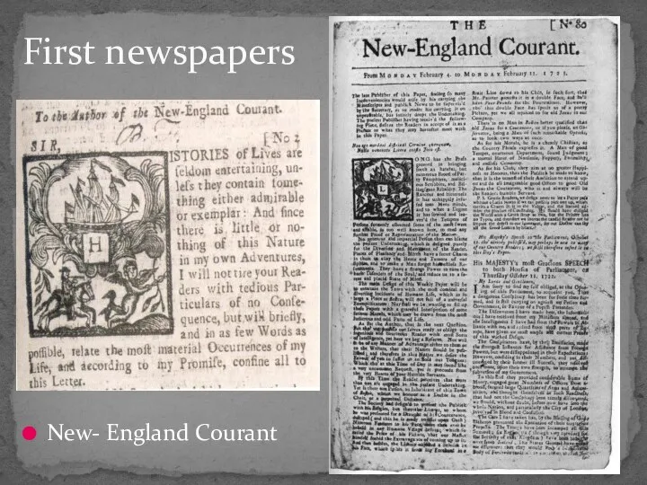 New- England Courant First newspapers