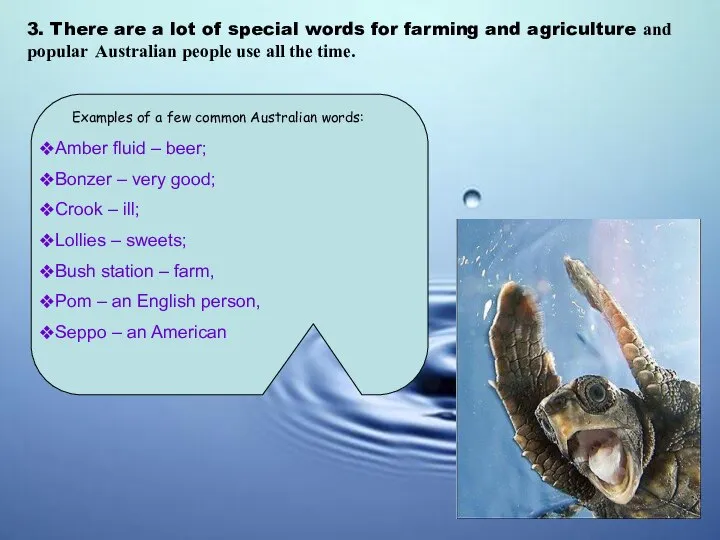 3. There are a lot of special words for farming and