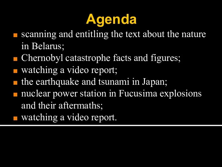 Agenda scanning and entitling the text about the nature in Belarus;