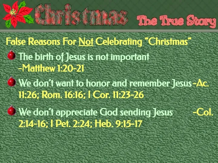 False Reasons For Not Celebrating “Christmas”