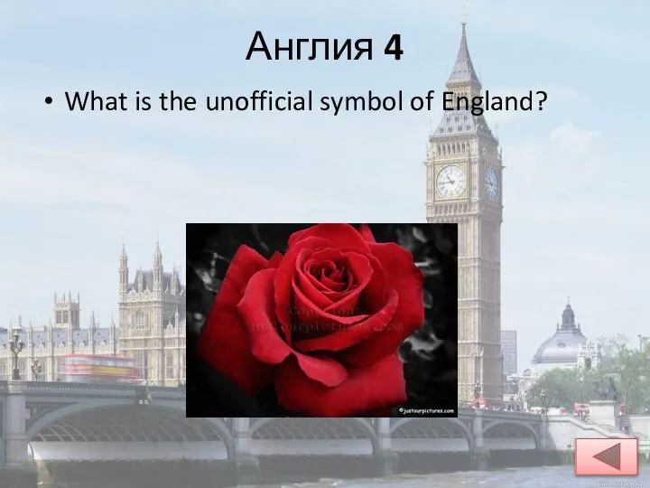 Англия 4 What is the unofficial symbol of England?