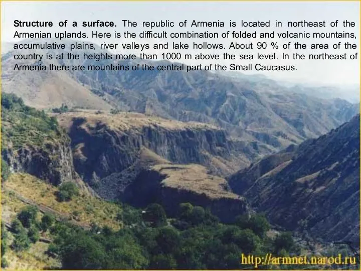 Structure of a surface. The republic of Armenia is located in