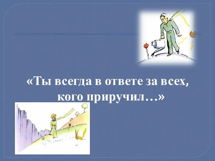 «Ты всегда в ответе за всех, кого приручил…»