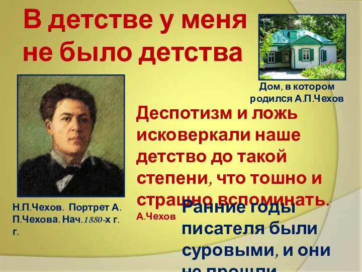 В детстве у меня не было детства Дом, в котором родился