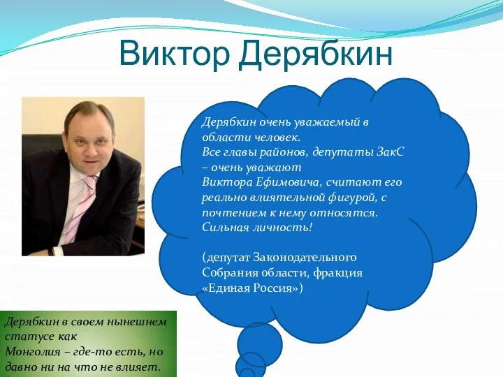 Виктор Дерябкин Дерябкин очень уважаемый в области человек. Все главы районов,