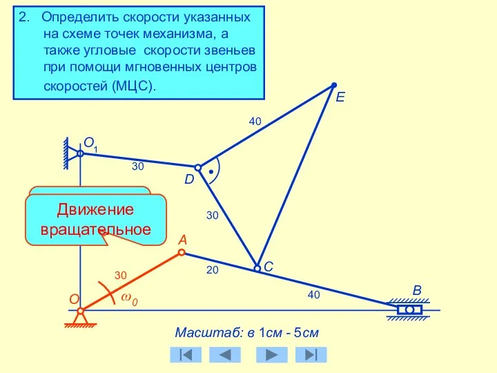 А Масштаб: в 1см - 5см О1 E 30 20 40