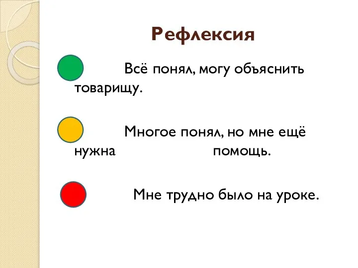 Рефлексия Всё понял, могу объяснить товарищу. Многое понял, но мне ещё