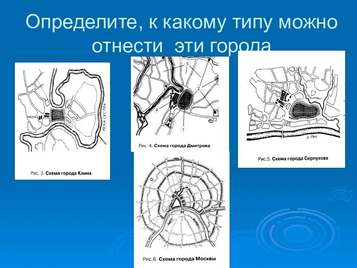 Определите, к какому типу можно отнести эти города