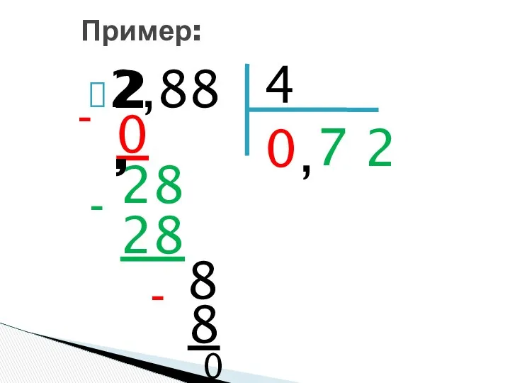 2,88 Пример: 4 0 0 - 7 28 28 - 8