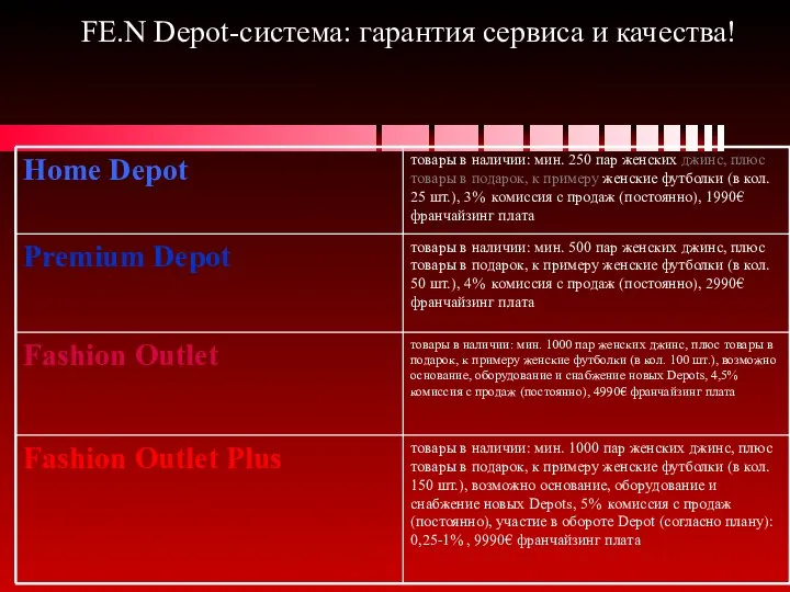 FE.N Depot-система: гарантия сервиса и качества!