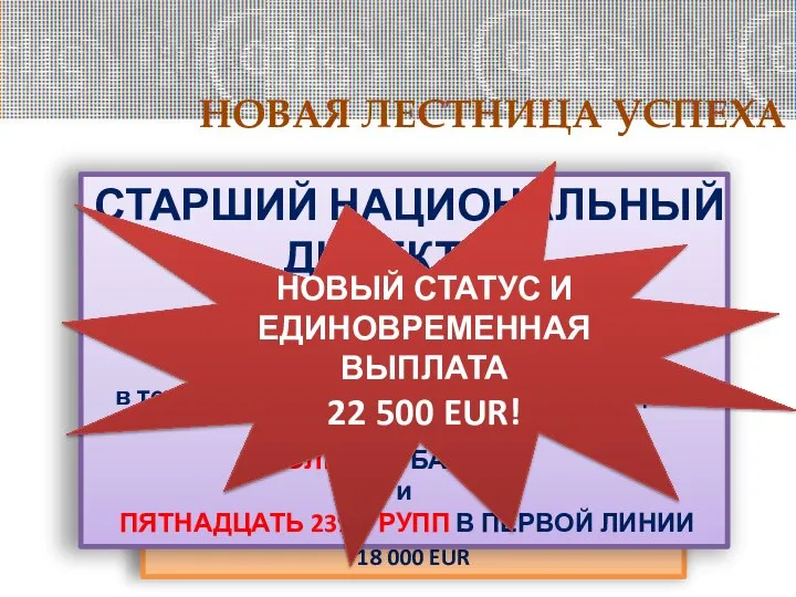 НОВАЯ ЛЕСТНИЦА УСПЕХА НАЦИОНАЛЬНЫЙ ДИРЕКТОР (ОЛГ 1000 Б и двенадцать 23%