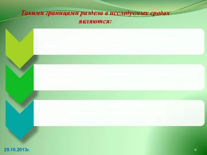 29.10.2013г. Такими границами раздела в исследуемых средах являются: