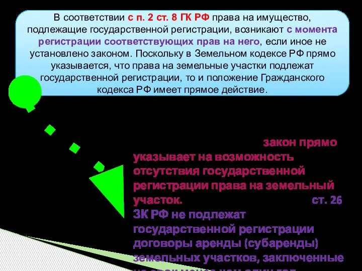 В соответствии с п. 2 ст. 8 ГК РФ права на