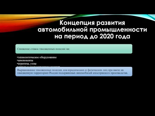 Концепция развития автомобильной промышленности на период до 2020 года