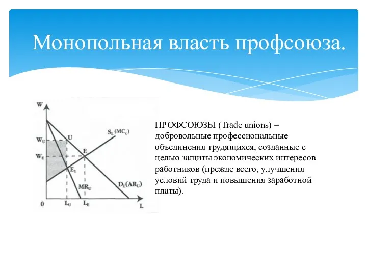 Монопольная власть профсоюза. ПРОФСОЮЗЫ (Trade unions) – добровольные профессиональные объединения трудящихся,