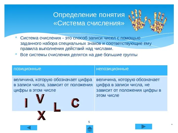 Система счисления - это способ записи чисел с помощью заданного набора