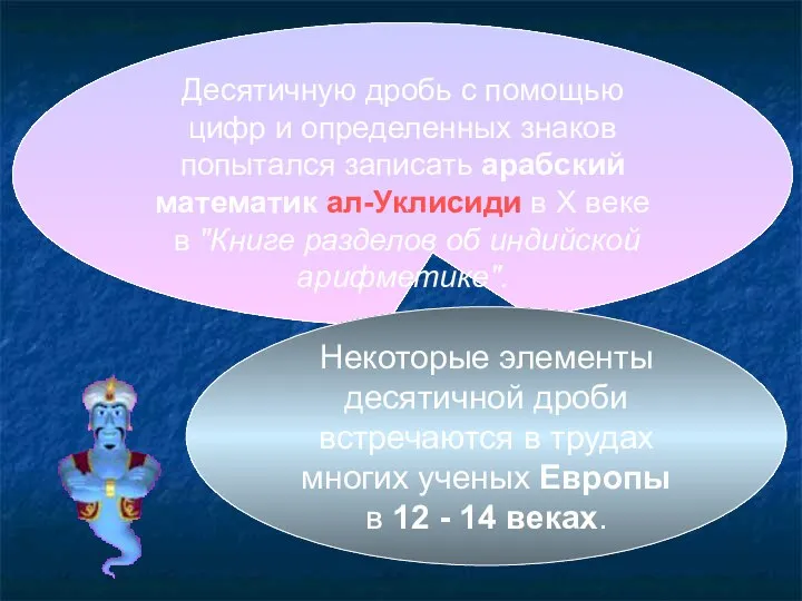 Десятичную дробь с помощью цифр и определенных знаков попытался записать арабский