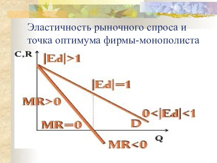 Эластичность рыночного спроса и точка оптимума фирмы-монополиста