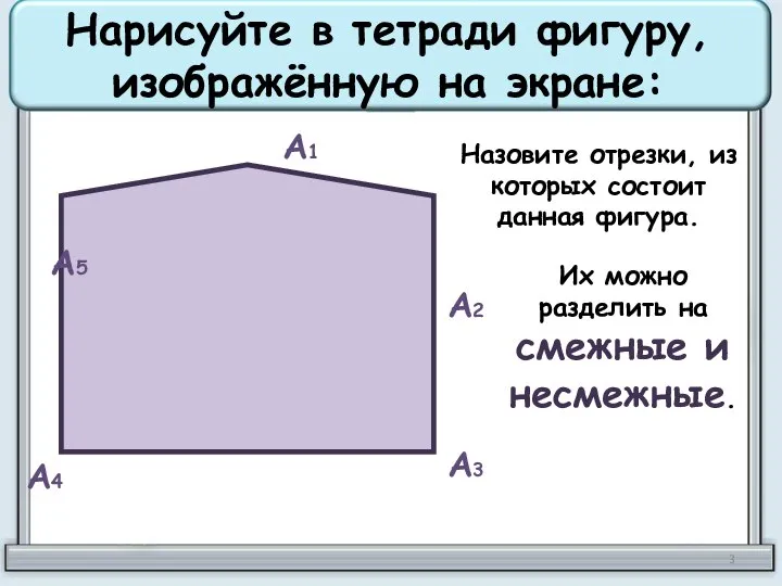 Нарисуйте в тетради фигуру, изображённую на экране: А1 А2 А3 А4