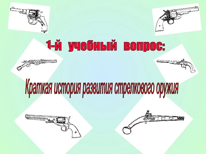 1-й учебный вопрос: Краткая история развития стрелкового оружия