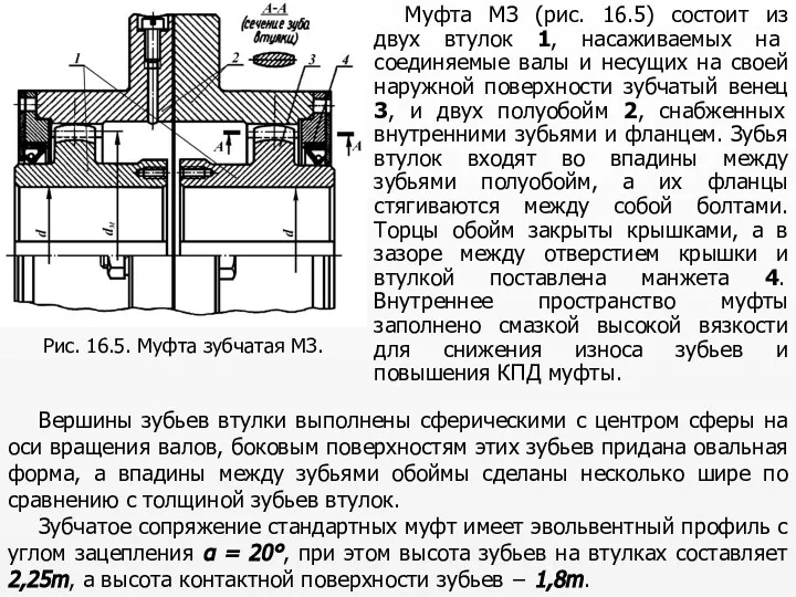 Рис. 16.5. Муфта зубчатая МЗ. Муфта МЗ (рис. 16.5) состоит из