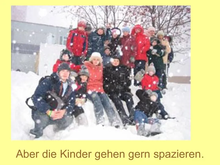 Aber die Kinder gehen gern spazieren.