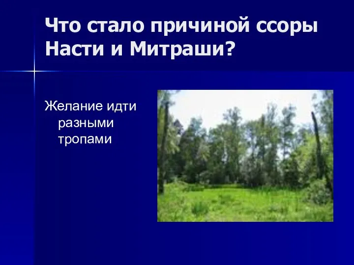 Что стало причиной ссоры Насти и Митраши? Желание идти разными тропами