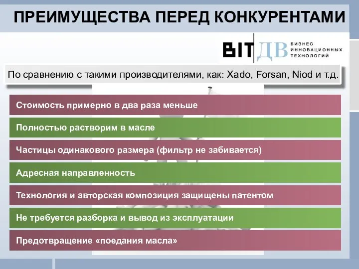 По сравнению с такими производителями, как: Xado, Forsan, Niod и т.д.