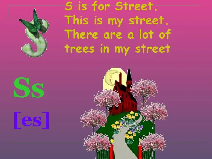 S is for Street. This is my street. There are a