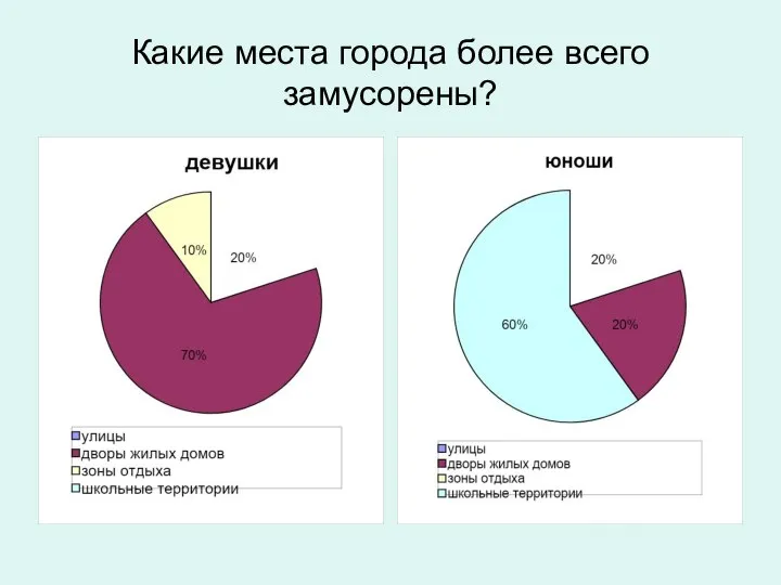 Какие места города более всего замусорены?