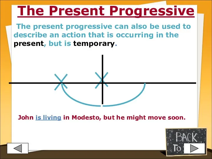 The Present Progressive The present progressive can also be used to