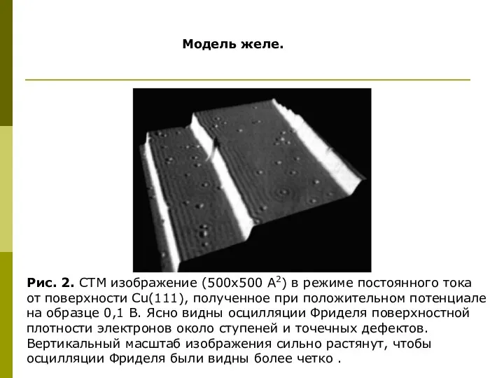 Модель желе. Рис. 2. СТМ изображение (500x500 А2) в режиме постоянного