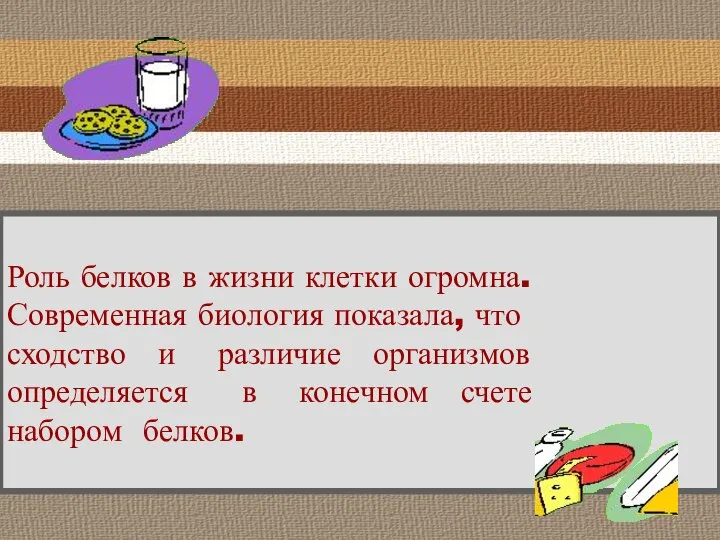 Роль белков в жизни клетки огромна. Современная биология показала, что сходство