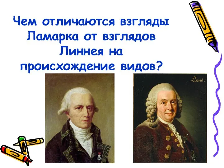 Чем отличаются взгляды Ламарка от взглядов Линнея на происхождение видов?