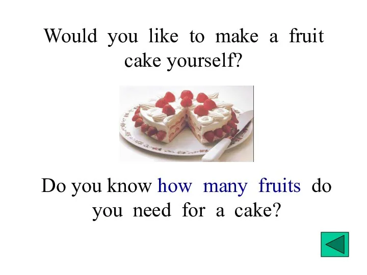 Would you like to make a fruit cake yourself? Do you