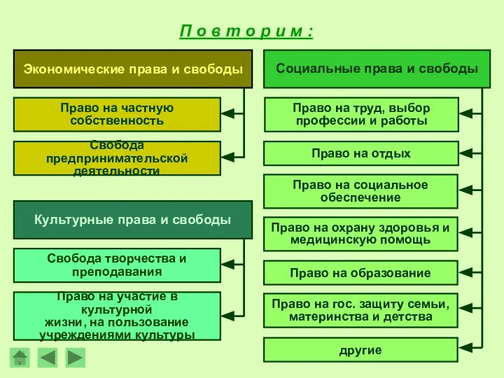 П о в т о р и м : Социальные права