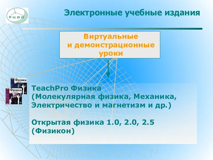 Электронные учебные издания Виртуальные и демонстрационные уроки TeachPro Физика (Молекулярная физика,