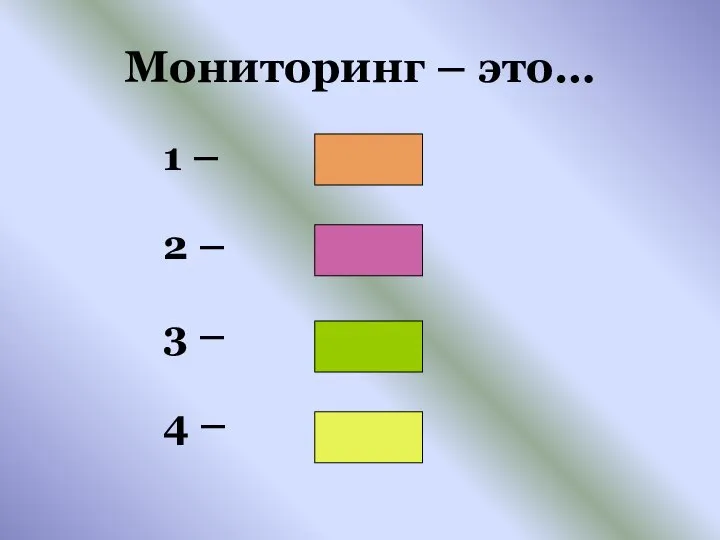 Мониторинг – это… 1 – 2 – 3 – 4 –