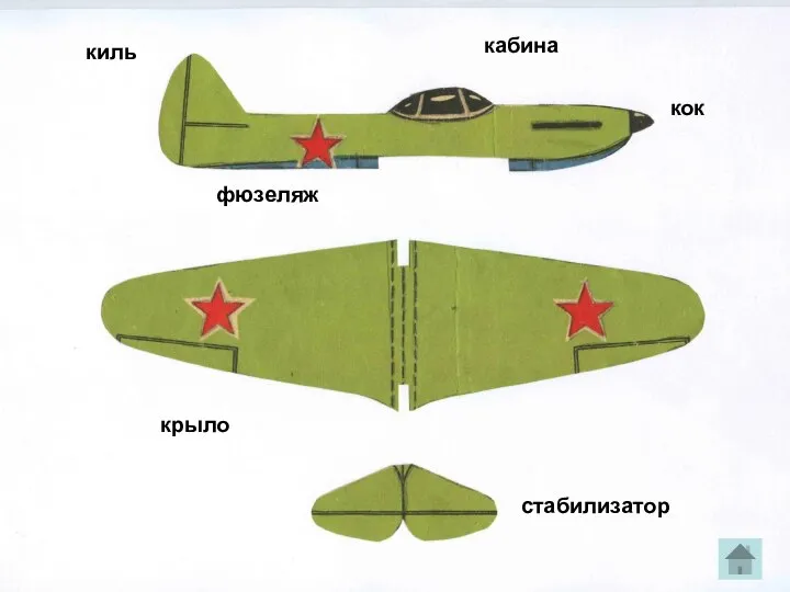 фюзеляж кабина кок киль крыло стабилизатор