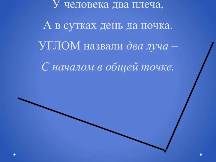 У человека два плеча, А в сутках день да ночка. УГЛОМ