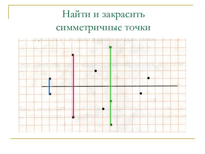 Найти и закрасить симметричные точки