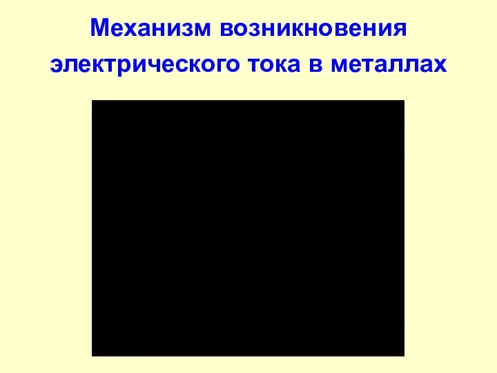 Механизм возникновения электрического тока в металлах